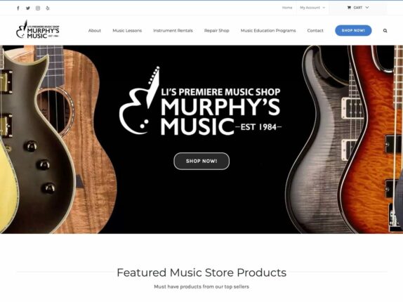 Murphys Music Shop eCommerce Website